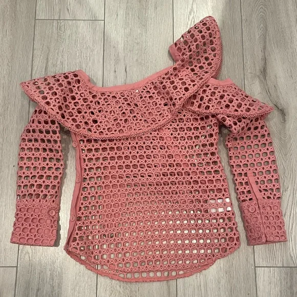 Self-Portrait Ruffled Heavy Lace Top - Picture 6 of 14